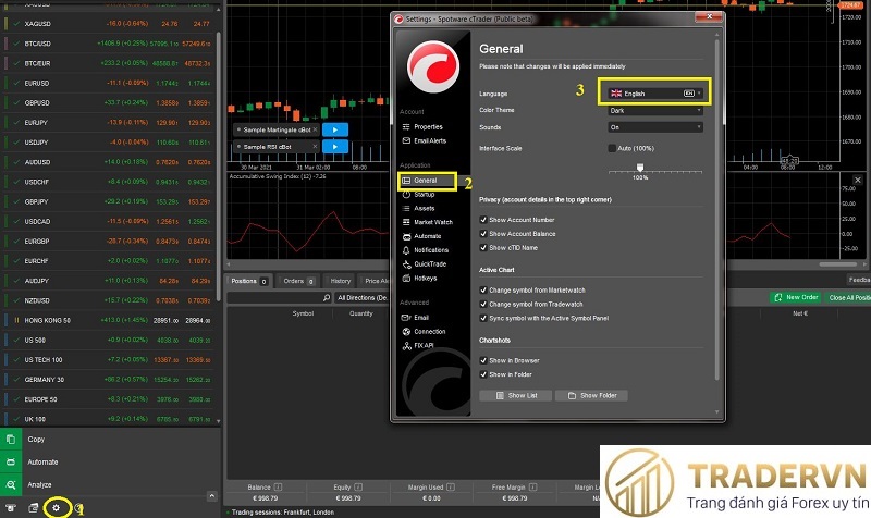 cach thay doi ngon ngu tren ctrader